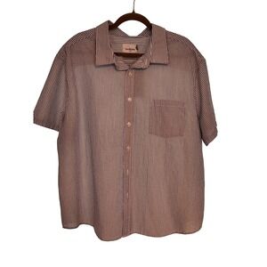 Goodfellow & Co Mens Blue White Seersucker Short‎ Sleeve Button Down Shirt XXL